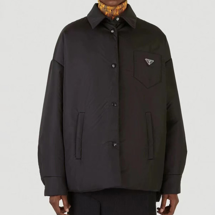 NIGO Prada Women's Autumn and Winter Solid Color Logo Label Single Breasted Loose Long Sleeve Jacket #nigo73929