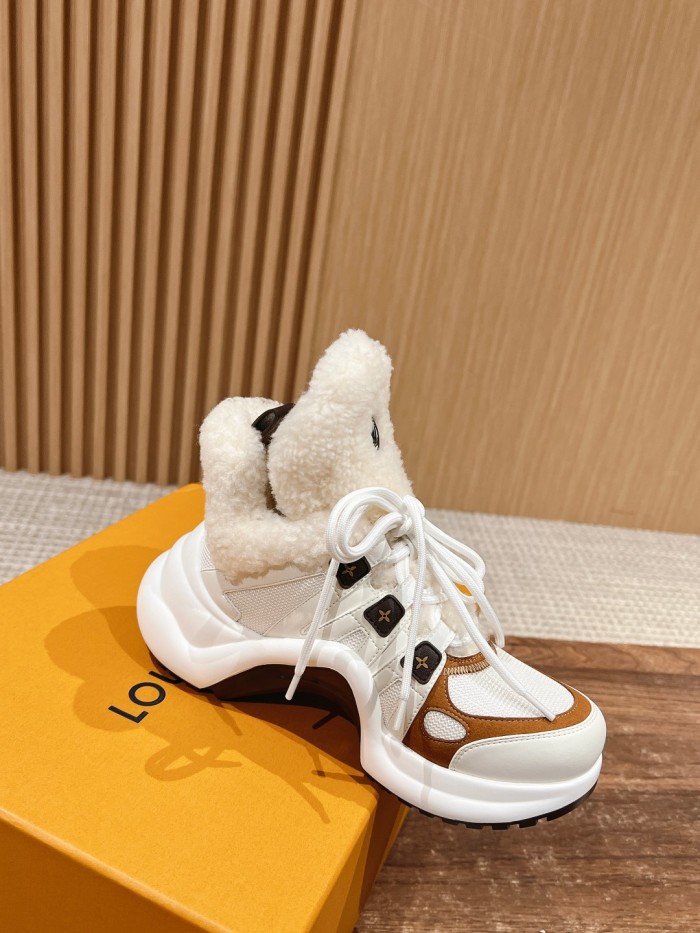 NIGO Louis Vuitton Archlight 1.0 Women's Fall/Winter Leather Wool Lace Up Low Top Casual Sneakers Shoes #nigo73924