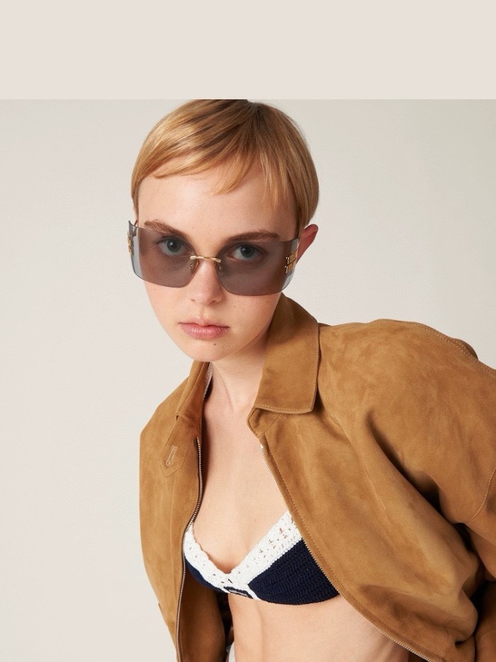 NIGO MiuMiu Women's Solid Color Logo Plate Frame Sunglasses Eyeglasses Glasses #nigo73946