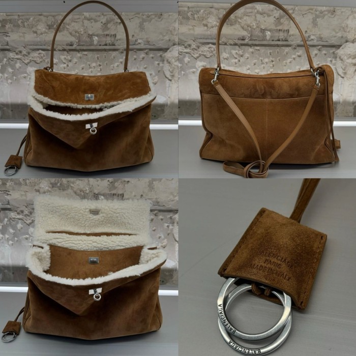NIGO Balenciaga Women's Retro Solid Color Fashion Suede Shoulder Bag Casual Tote Bags Bags 7897442ABAD2590 Ngvp #nigo9552