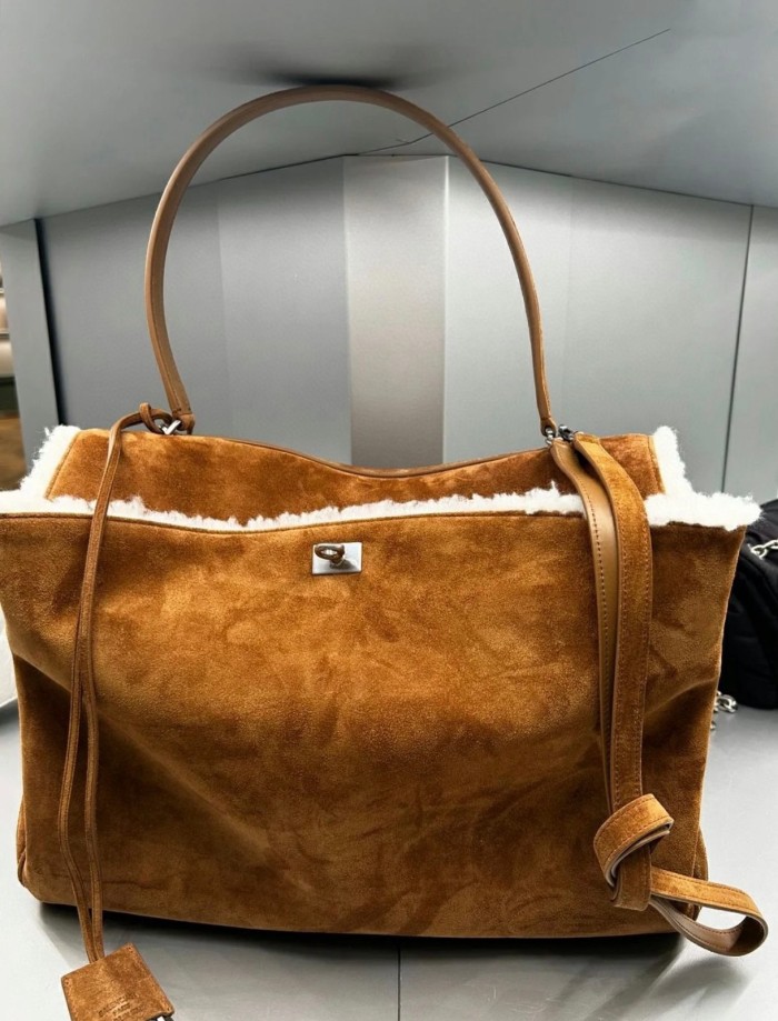 NIGO Balenciaga Women's Retro Solid Color Fashion Suede Shoulder Bag Casual Tote Bags Bags 7897442ABAD2590 Ngvp #nigo9552