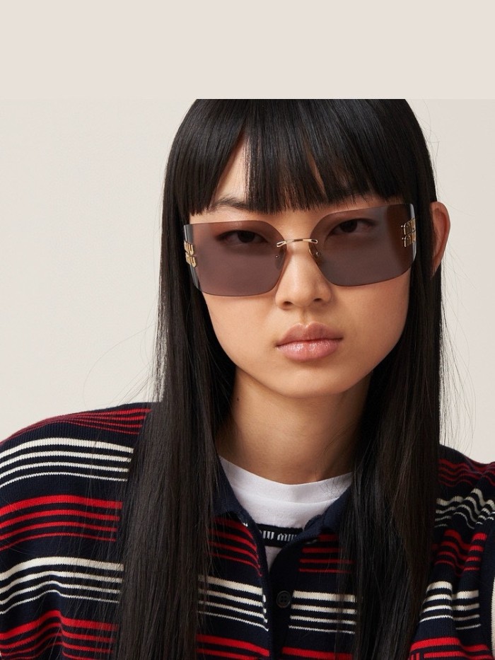 NIGO MiuMiu Women's Solid Color Logo Plate Frame Sunglasses Eyeglasses Glasses #nigo73946