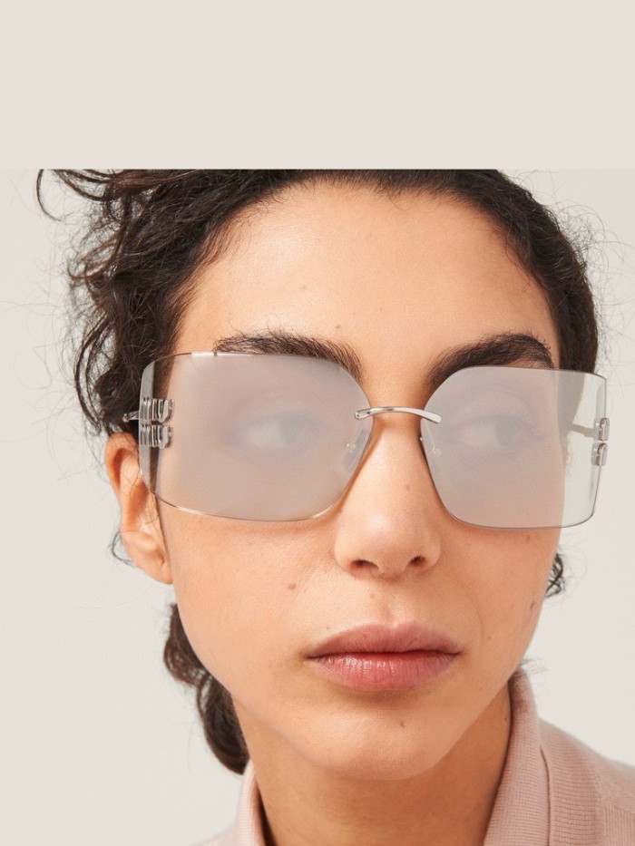 NIGO MiuMiu Women's Solid Color Logo Plate Frame Sunglasses Eyeglasses Glasses #nigo73946