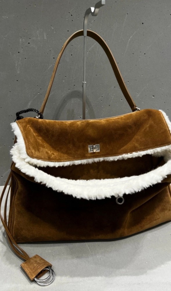 NIGO Balenciaga Women's Retro Solid Color Fashion Suede Shoulder Bag Casual Tote Bags Bags 7897442ABAD2590 Ngvp #nigo9552