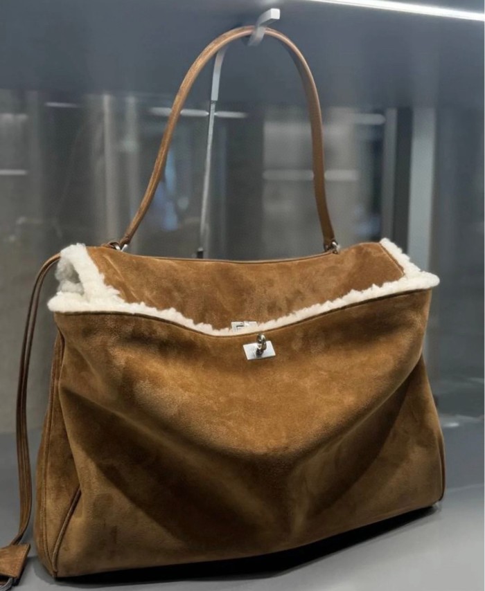 NIGO Balenciaga Women's Retro Solid Color Fashion Suede Shoulder Bag Casual Tote Bags Bags 7897442ABAD2590 Ngvp #nigo9552