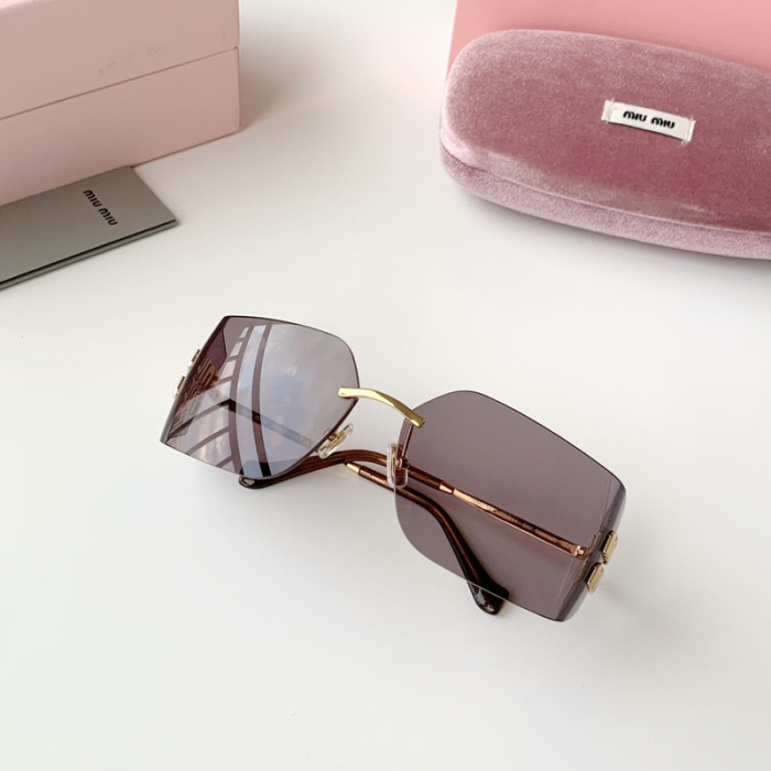 NIGO MiuMiu Women's Solid Color Logo Plate Frame Sunglasses Eyeglasses Glasses #nigo73946