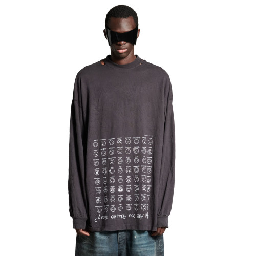 NIGO Balenciaga Men Women Summer Letter Printed Loose Cotton Round Neck Black Long Sleeve T-Shirt Ngvp #nigo9556