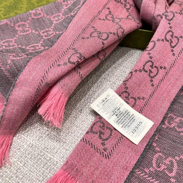 NIGO Gucci Women's Autumn and Winter Monogrammed Double Sided Cashmere Scarf #nigo73969