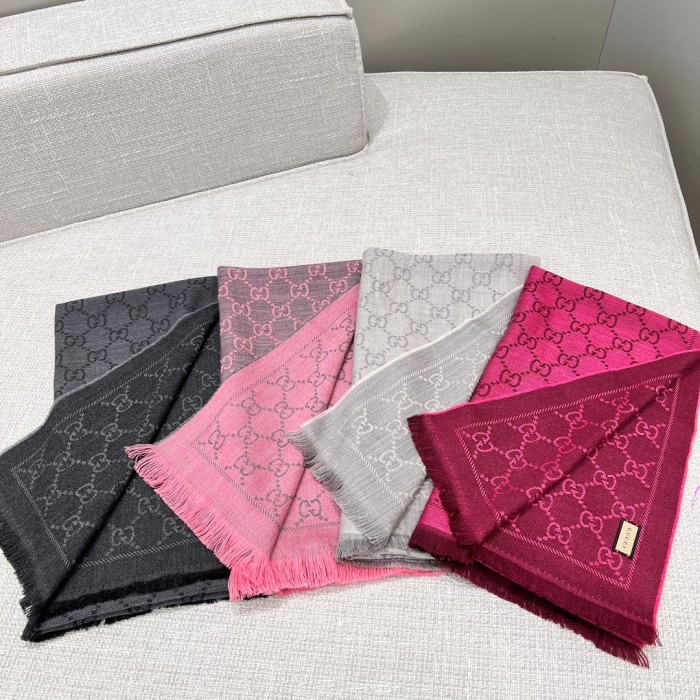 NIGO Gucci Women's Autumn and Winter Monogrammed Double Sided Cashmere Scarf #nigo73969