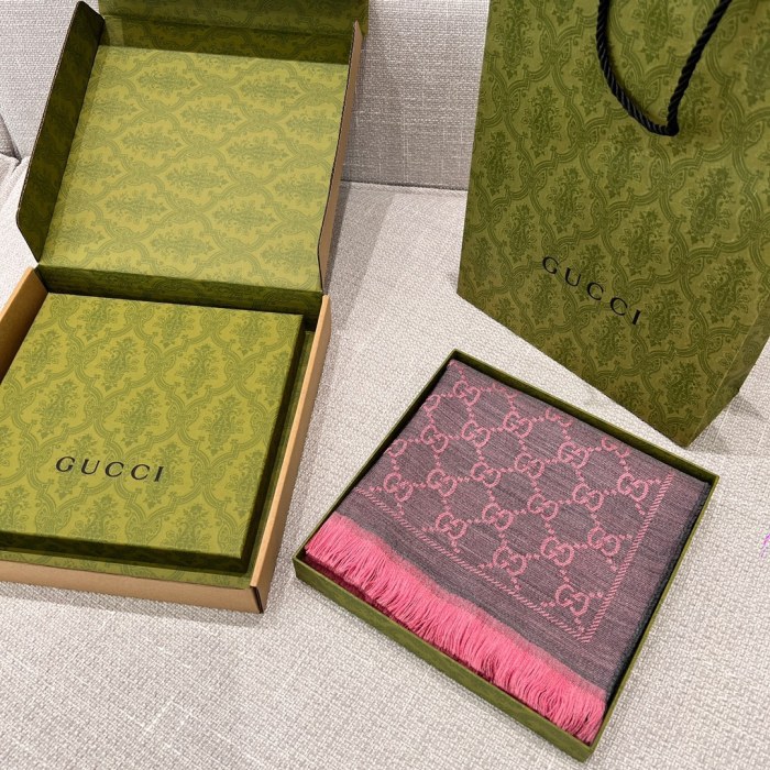 NIGO Gucci Women's Autumn and Winter Monogrammed Double Sided Cashmere Scarf #nigo73969
