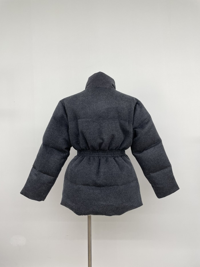 NIGO Prada Women's Fall and Winter Logo Logo Standing Collar Belt Loose Zipper Long Sleeve Puffer Down Jacket #nigo73966