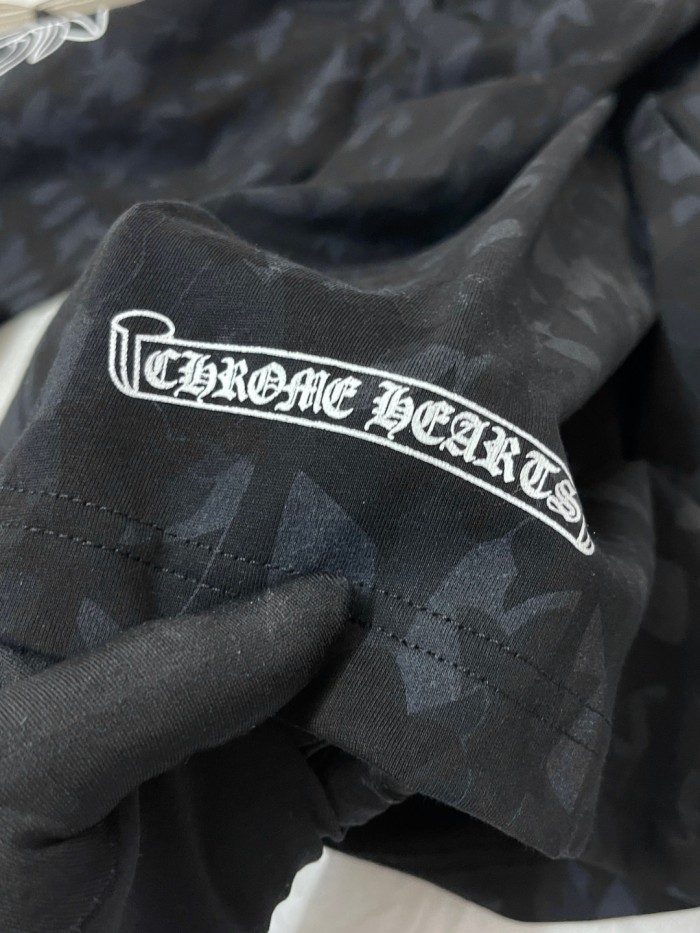 NIGO Chrome Hearts Men's Summer Black Logo Print Round Neck Straight Long Sleeve T-Shirt #nigo73991