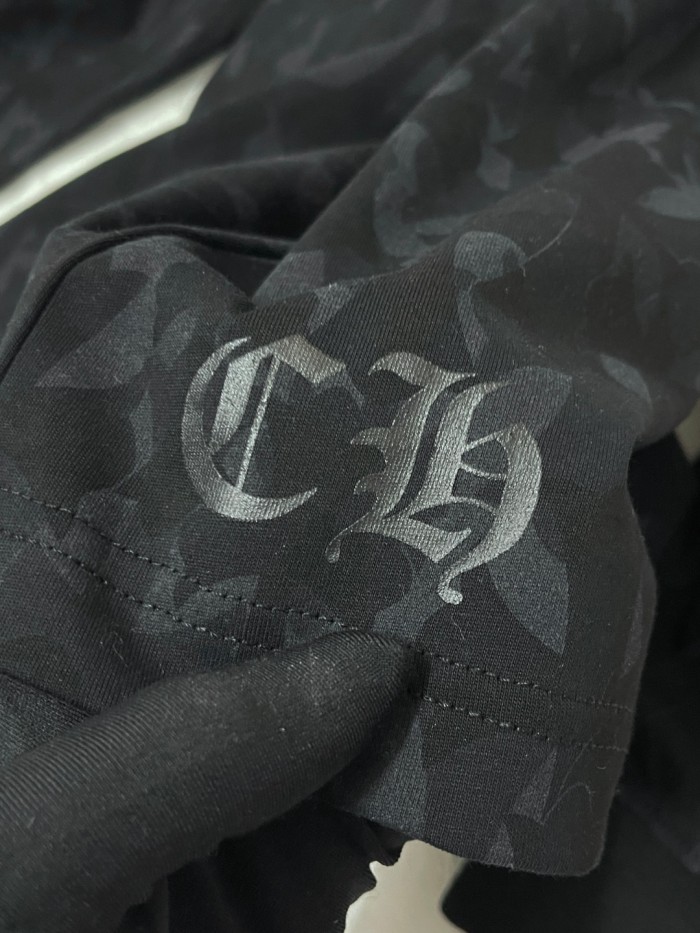 NIGO Chrome Hearts Men's Summer Black Logo Print Round Neck Straight Long Sleeve T-Shirt #nigo73991