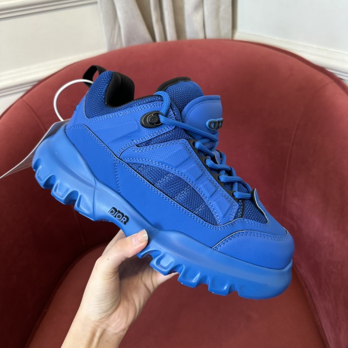 NIGO Dior AND LEWIS HAMILTON Men's Solid Color Mesh Fabric Fabric Patchwork Cowhide Low Top Lace Up Thick Sole Shoes #nigo73988