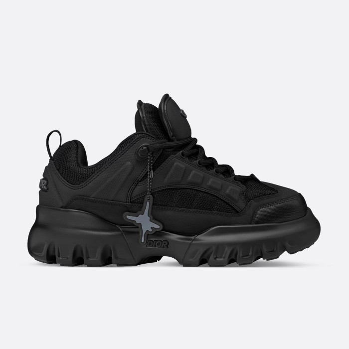 NIGO Dior AND LEWIS HAMILTON Men's Solid Color Mesh Fabric Fabric Patchwork Cowhide Low Top Lace Up Thick Sole Shoes #nigo73988