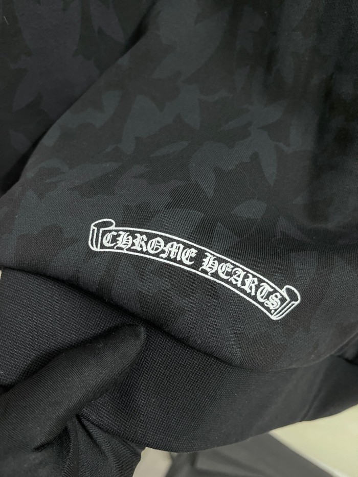 NIGO Chrome Hearts Men's Spring and Fall Black Logo Printed Zipper Long Sleeve Hooded Jacket #nigo73992