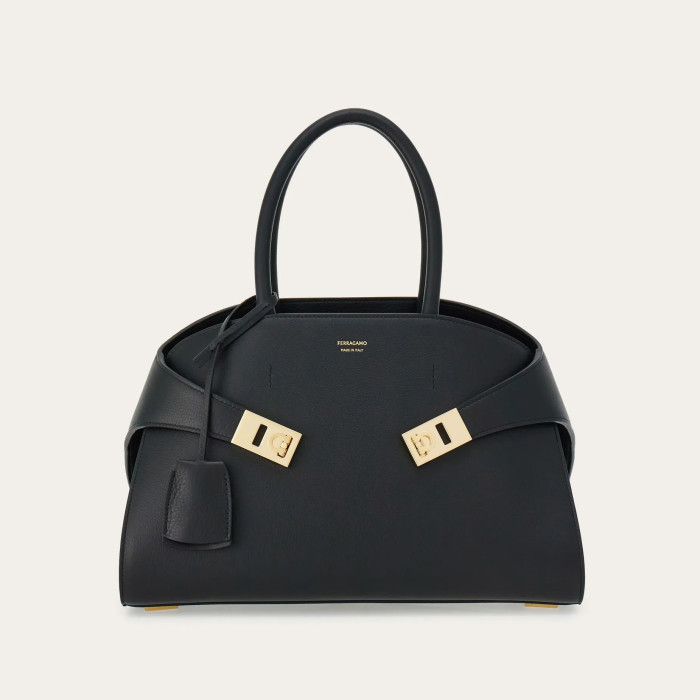 NIGO Ferragamo HUG Women's Gancini Closure Buckle Removable Adjustable Shoulder Strap Cowhide Leather Single Shoulder Crossbody Handbag Bag Bags #nigo74111