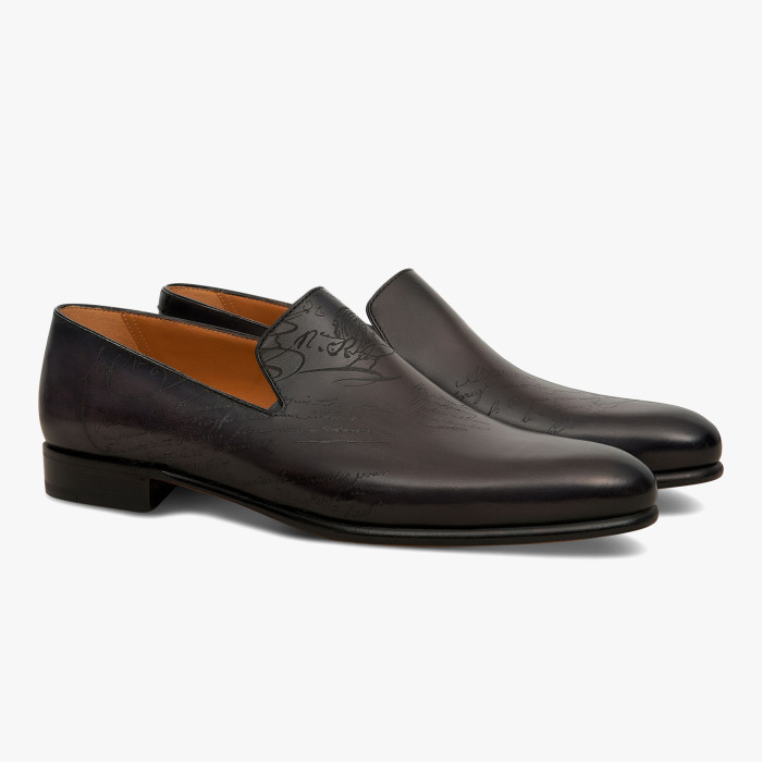 NIGO Berluti Men's Spring Summer Autumn Solid Cursive Galet Scritto Leather Loafers Casual Low Top Shoes #nigo71696
