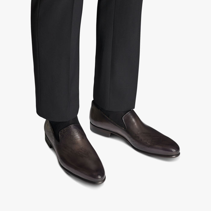 NIGO Berluti Men's Spring Summer Autumn Solid Cursive Galet Scritto Leather Loafers Casual Low Top Shoes #nigo71696