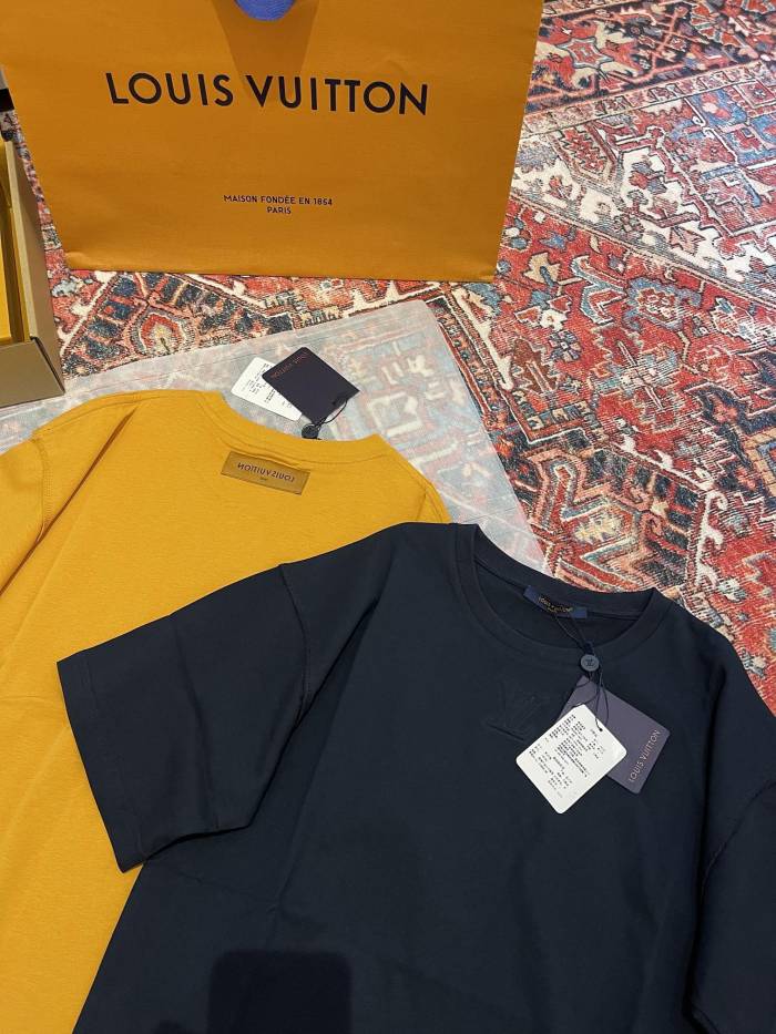 NIGO Louis Vuitton Men's Summer Solid Color Embroidered Logo Round Neck Cotton Short Sleeve T-Shirt #nigo74122