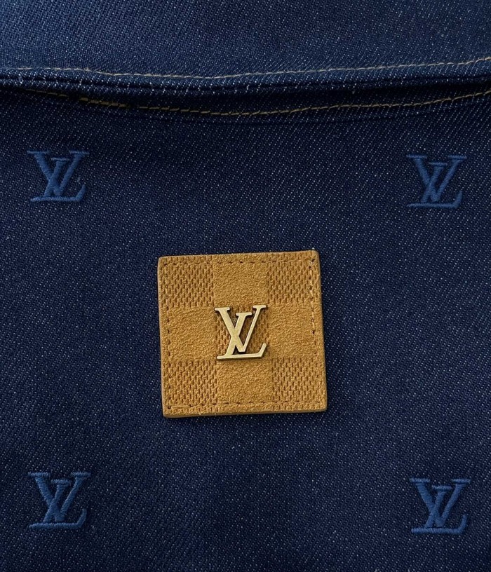 NIGO Louis Vuitton Men's Spring And Autumn Logo Embroidery Color Line Single Breasted Denim Long Sleeved Jacket Jeans Pants Set Suit #nigo74128