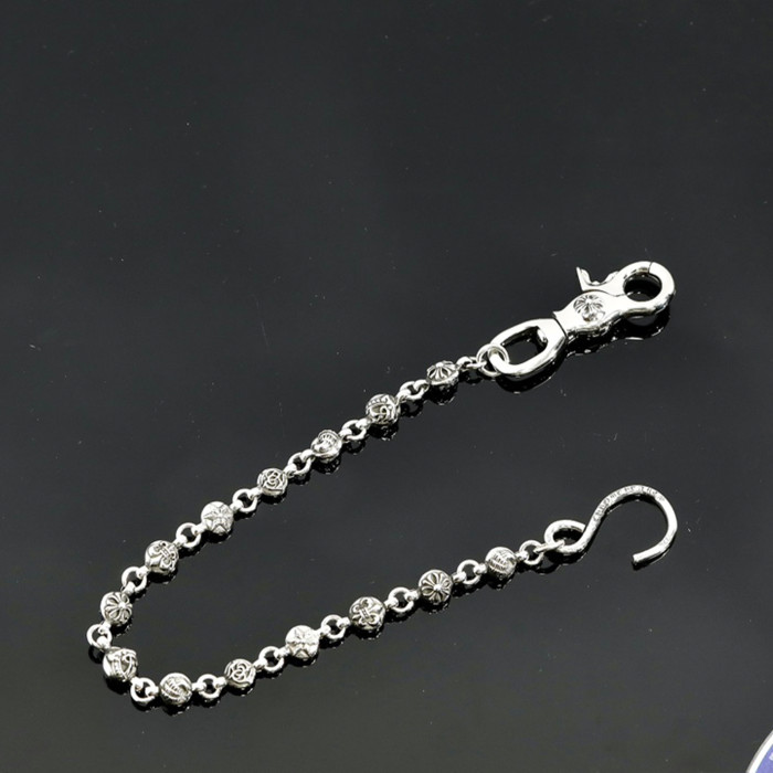 NIGO Chrome Hearts Men's Vintage Sterling Silver 925 Pants Chain Cross High Street Trend Hip Hop Punk Style Accessories Length About 37cm Weight About 87g #nigo71738