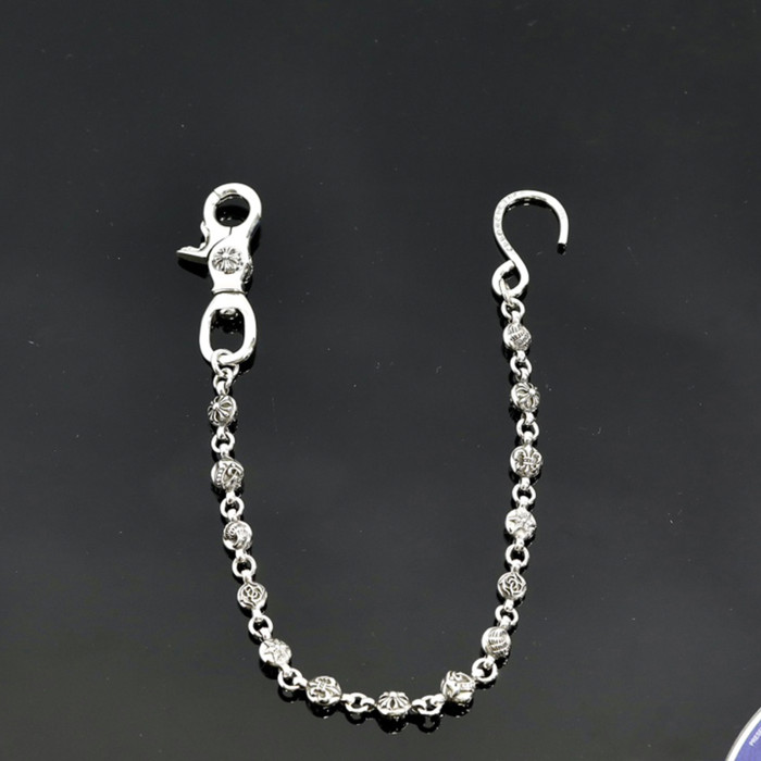 NIGO Chrome Hearts Men's Vintage Sterling Silver 925 Pants Chain Cross High Street Trend Hip Hop Punk Style Accessories Length About 37cm Weight About 87g #nigo71738
