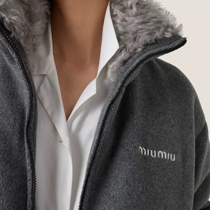 NIGO MiuMiu Women's Fall and Winter Standing Collar Zipper Letter Long Sleeve Puffer Down Jacket #nigo74212
