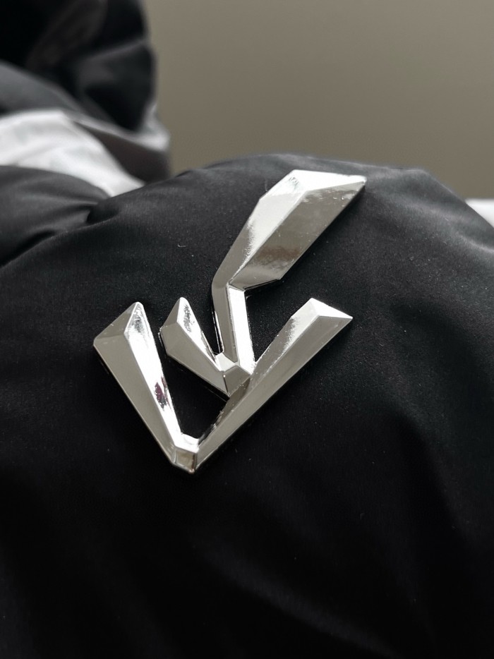 NIGO Louis Vuitton Men's Autumn and Winter Letter Printing Splicing Nylon Waterproof Fabric Warm Feeling Color Changing Hooded Zipper Long Sleeve Puffer Down Jacket #nigo74186