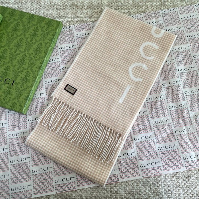 NIGO Gucci Women's Autumn and Winter Monogrammed Double Sided Cashmere Scarf #nigo74184