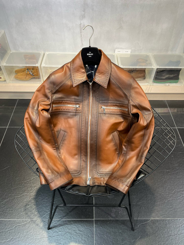 Berluti Leather Jacket Coat #nigo9972