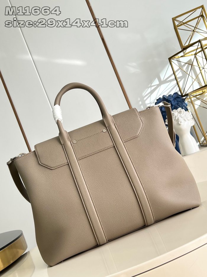 NIGO Louis Vuitton Georges Tote Men's Solid Color Detachable Adjustable Shoulder Strap Cowhide Handbag Bag Bags #nigo74188