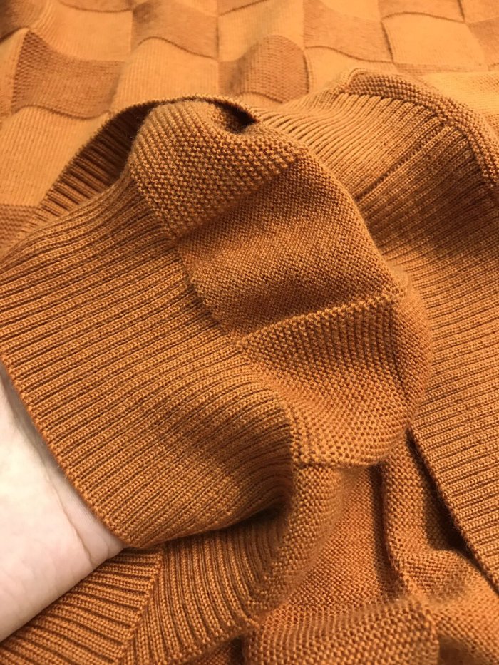NIGO Louis Vuitton Men's Spring and Autumn Solid Color Check Printed Wool Round Neck Long Sleeve Knitted Sweater #nigo74211