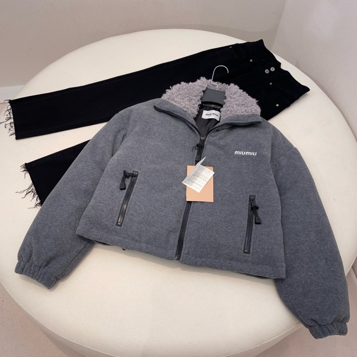 NIGO MiuMiu Women's Fall and Winter Standing Collar Zipper Letter Long Sleeve Puffer Down Jacket #nigo74212