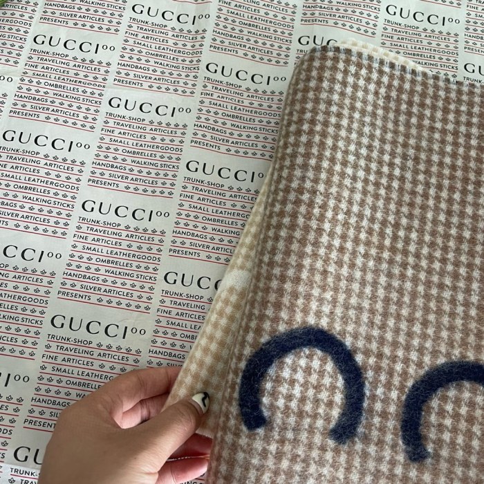 NIGO Gucci Women's Autumn and Winter Monogrammed Double Sided Cashmere Scarf #nigo74184