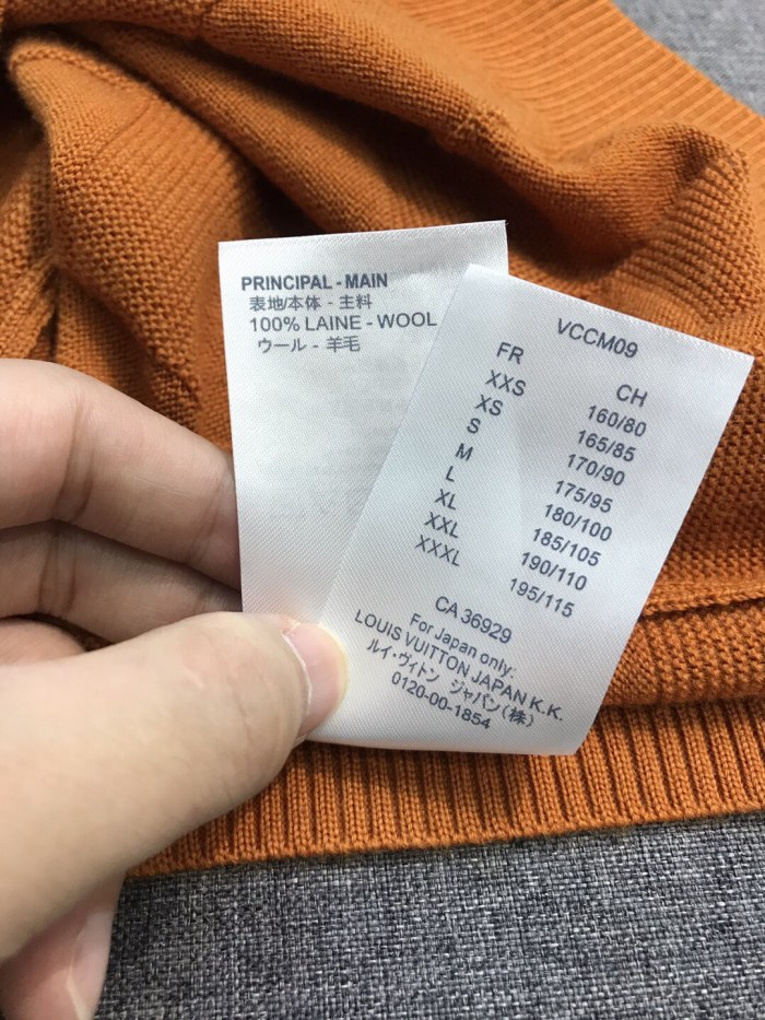 NIGO Louis Vuitton Men's Spring and Autumn Solid Color Check Printed Wool Round Neck Long Sleeve Knitted Sweater #nigo74211