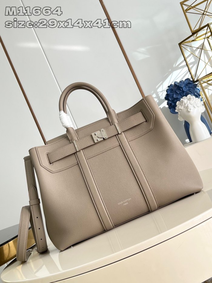 NIGO Louis Vuitton Georges Tote Men's Solid Color Detachable Adjustable Shoulder Strap Cowhide Handbag Bag Bags #nigo74188
