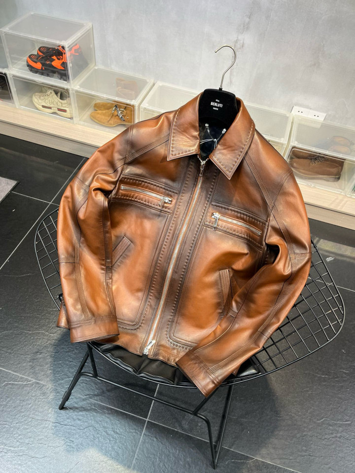 Berluti Leather Jacket Coat #nigo9972