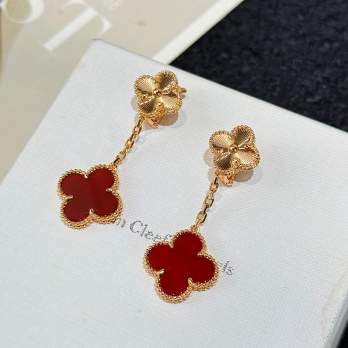 NIGO Van Cleef&Arpels Women's Magic Alhambra Earrings V Gold Clover Pattern Fashion Stud Jewelry  Accessories #nigo71751