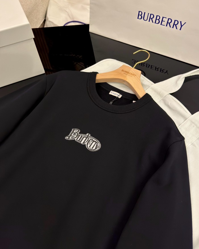 NIGO Burberry Men's Spring and Autumn Black Letter Logo Pattern Printed Round Neck Long Sleeve Sweatshirt Elastic Drawstring Casual Pants Suit Set #nigo74235