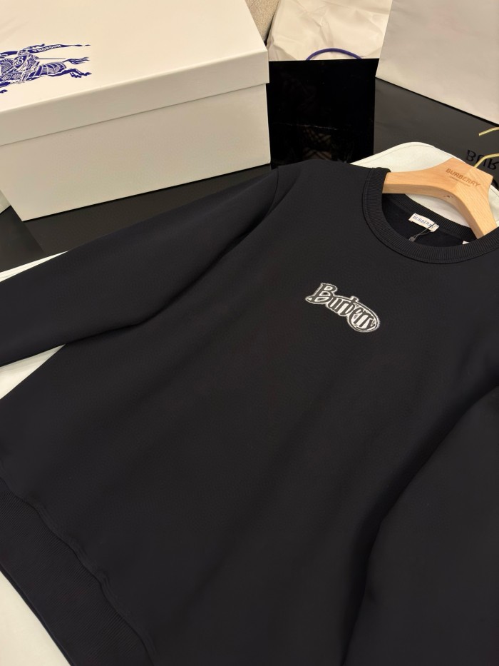 NIGO Burberry Men's Spring and Autumn Black Letter Logo Pattern Printed Round Neck Long Sleeve Sweatshirt Elastic Drawstring Casual Pants Suit Set #nigo74235