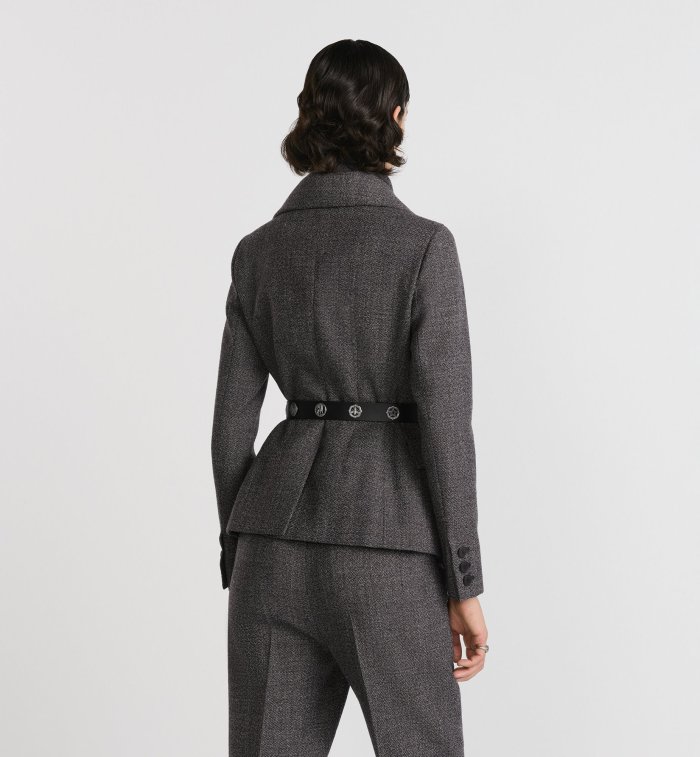 NIGO Dior Women's Spring And Autumn V-neck With Removable Scarf Belt Solid Color Wool Single Breasted Long Sleeve Blazer Jacket Ngvp #nigo9614
