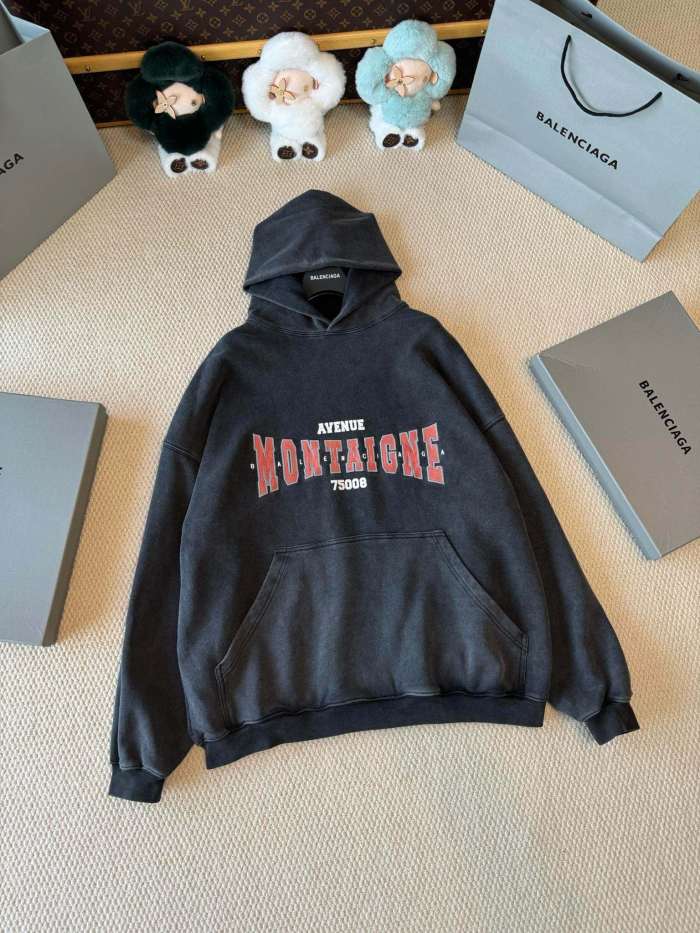 NIGO Balenciaga Men's Spring and Autumn Solid Color Letter Printed Cotton Hooded Sweatshirt #nigo74277