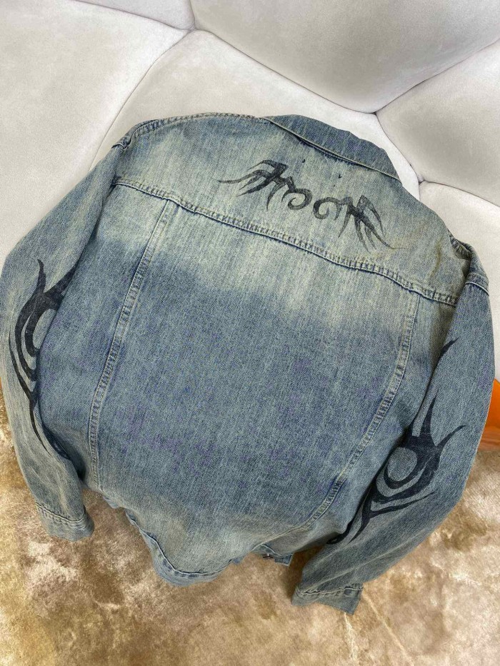 NIGO Balenciaga Men's Spring and Autumn Pattern Printing Single Breasted Long Sleeve Denim Jacket #nigo74278