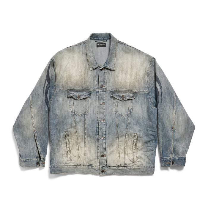 NIGO Balenciaga Men's Spring and Autumn Pattern Printing Single Breasted Long Sleeve Denim Jacket #nigo74278