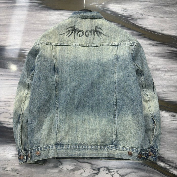 NIGO Balenciaga Men's Spring and Autumn Pattern Printing Single Breasted Long Sleeve Denim Jacket #nigo74278