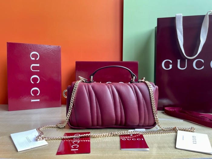 NIGO Gucci Milano Women's Solid Color Removable Shoulder Strap Quilted Leather Single Shoulder Crossbody Handbag Bag Bags #nigo74296