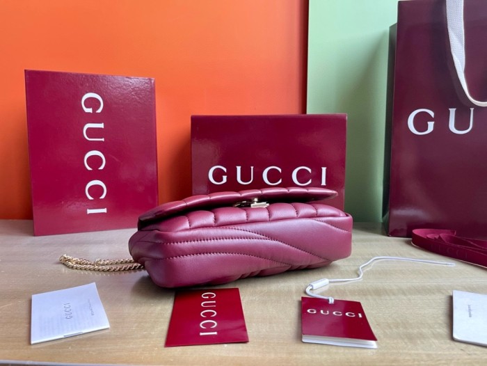 NIGO Gucci Milano Women's Solid Color Removable Shoulder Strap Quilted Leather Single Shoulder Crossbody Handbag Bag Bags #nigo74296