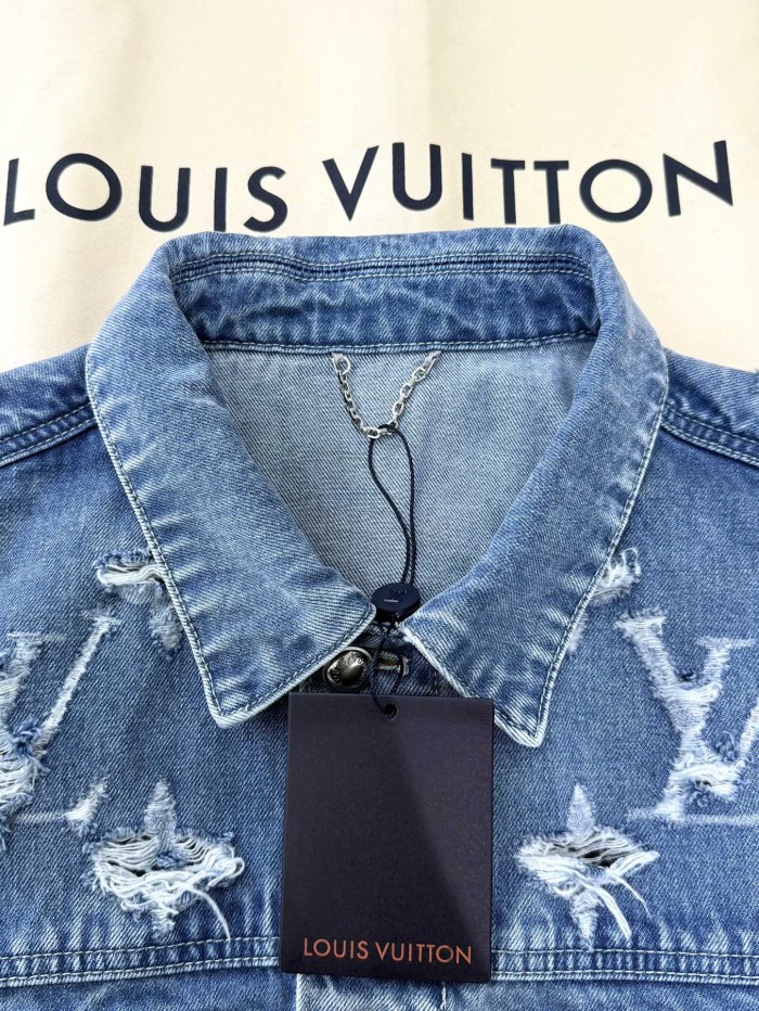 NIGO Louis Vuitton Men's Spring And Fall Embroidered Logo Single Breasted Long Sleeved Denim Jacket Mid Rise Jeans Pants Suit Set #nigo74293