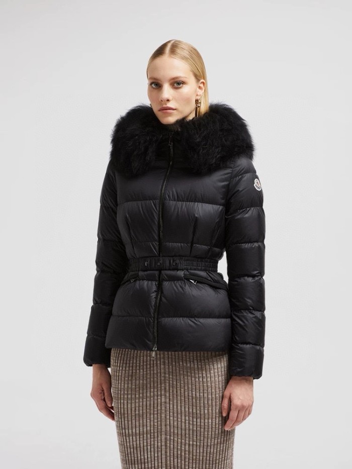 NIGO Moncler Women's Autumn and Winter Solid Color Hooded Waisted Long Sleeve Zipper Puffer Down Jacket #nigo74286